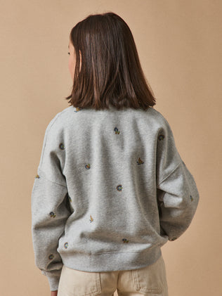 Meisjessweater met borduursel - Biokatoen