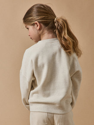 Meisjessweater met letters in Liberty-stof - Biokatoen