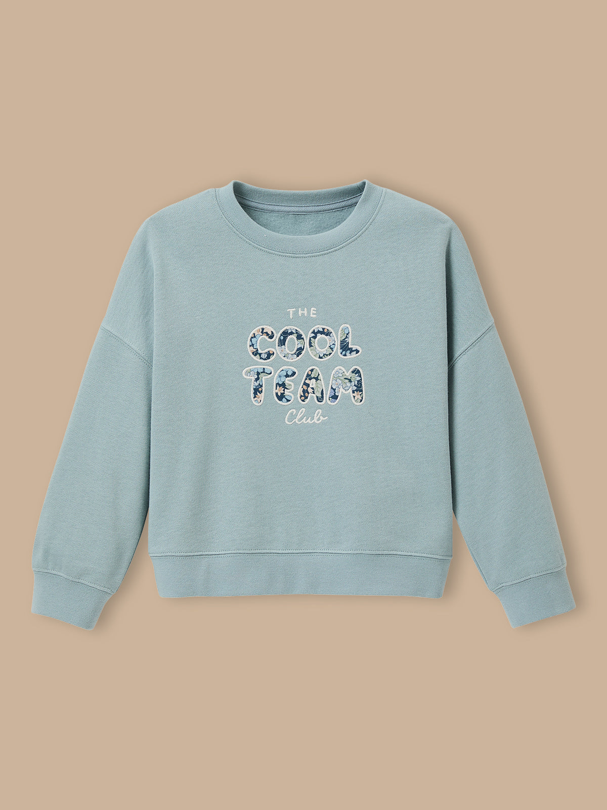 Meisjessweater "Cool Team" met Liberty-stof - Biokatoen