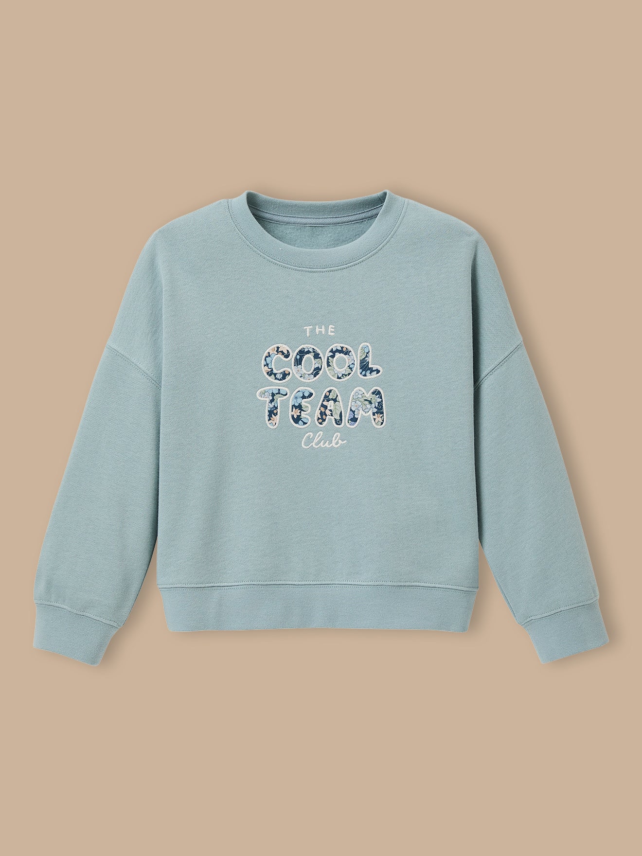 Meisjessweater "Cool Team" met Liberty-stof - Biokatoen
