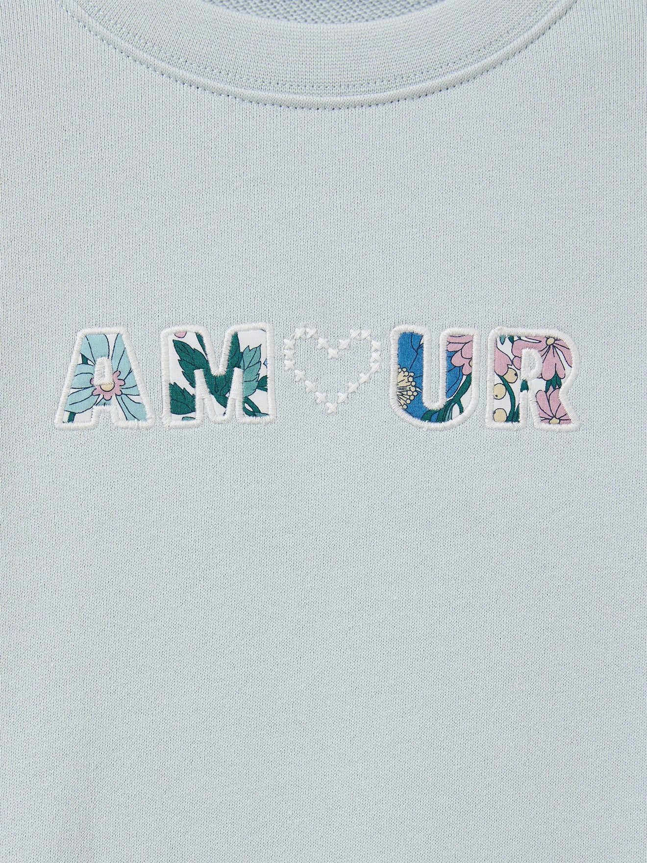 Meisjessweater met opschrift in Liberty-stof - Biokatoen