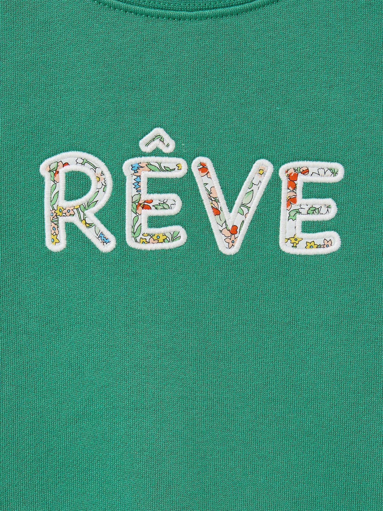 Meisjessweater met opschrift in Liberty-stof - Biokatoen