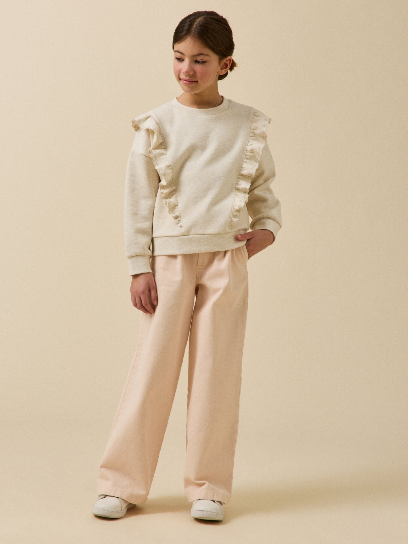 Meisjessweater met stroken - Biokatoen