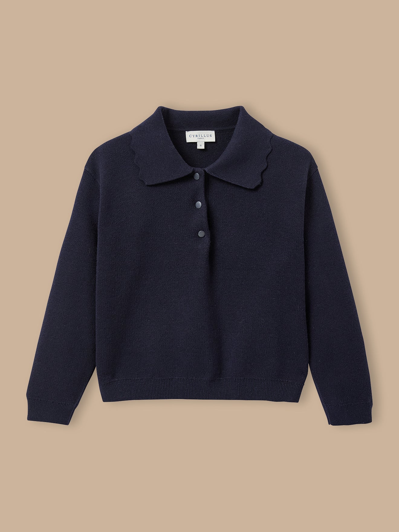 Meisjestrui in milanotricot met polokraag