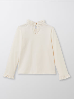 Meisjesshirt met opstaande kraag - Biokatoen