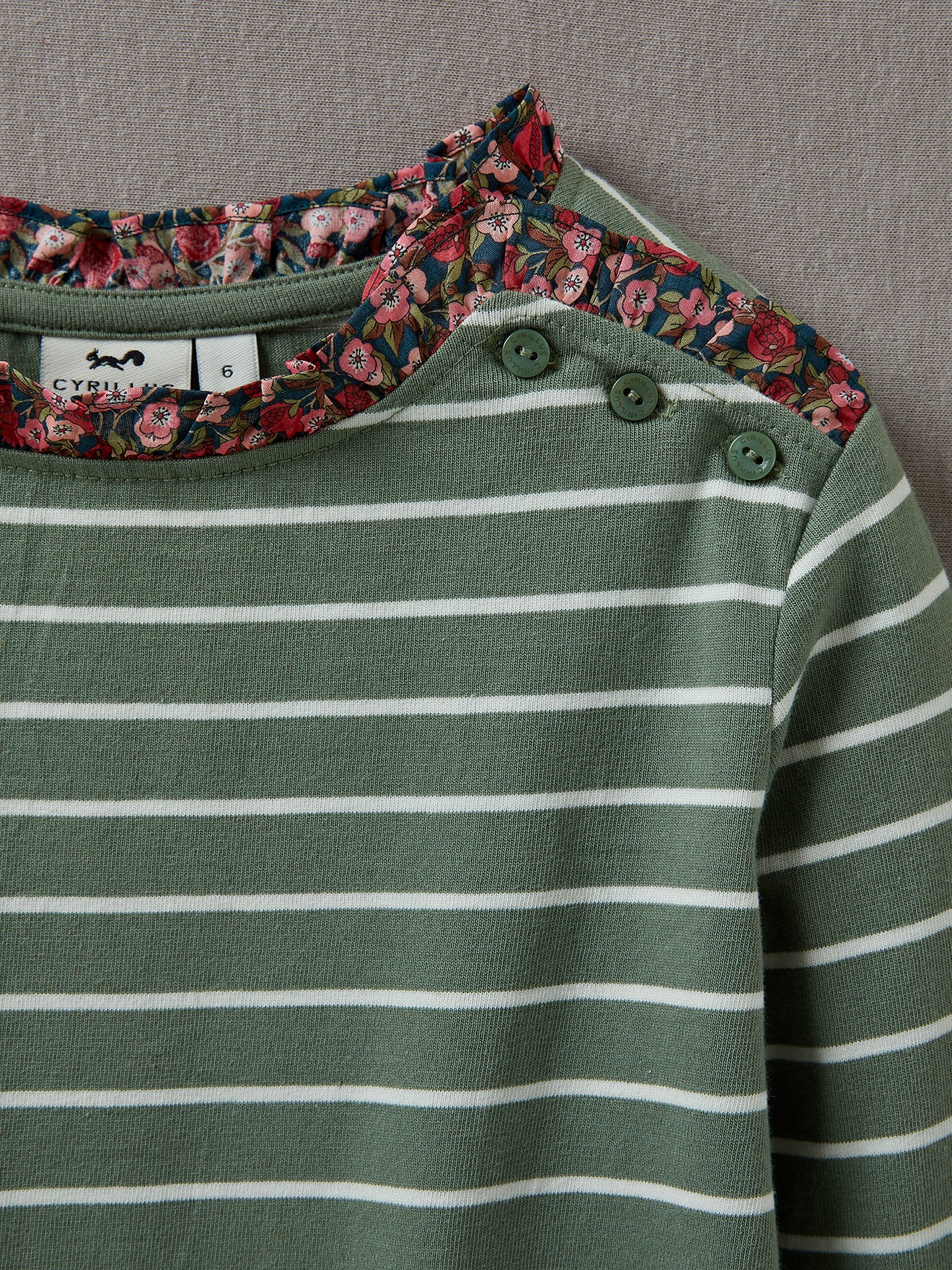 T-shirt marinière Fille tissu Liberty - Coton biologique