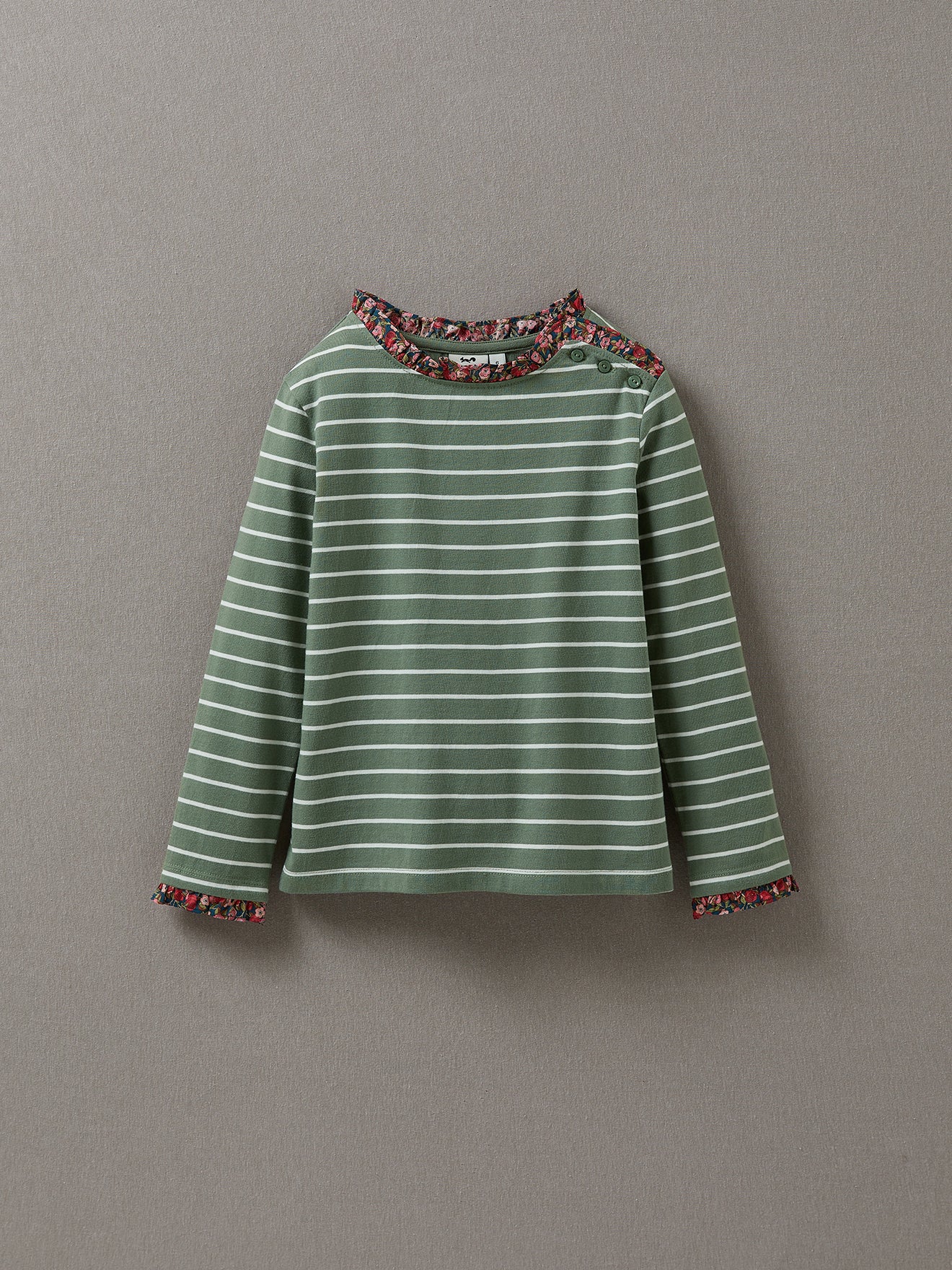 T-shirt marinière Fille tissu Liberty - Coton biologique
