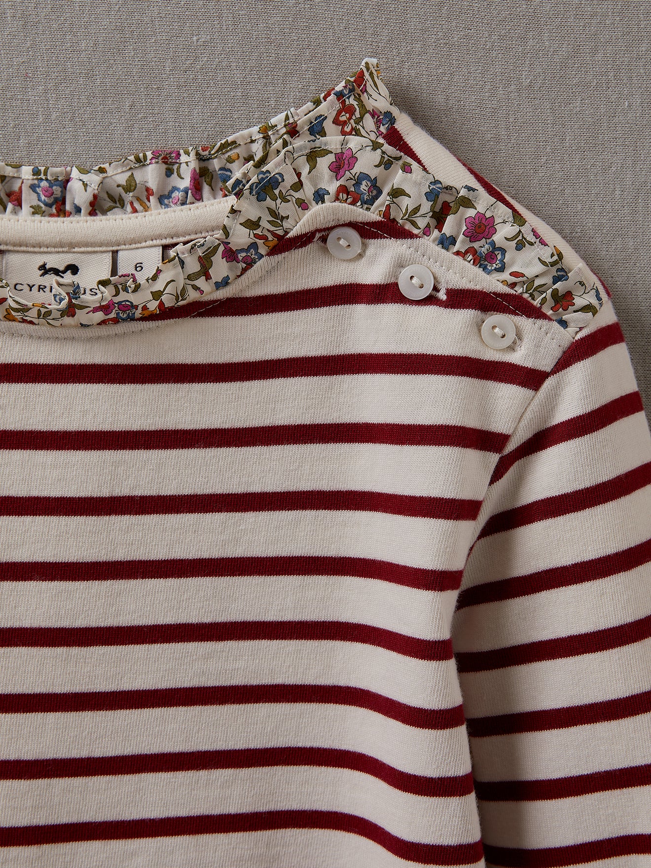 T-shirt marinière Fille tissu Liberty - Coton biologique