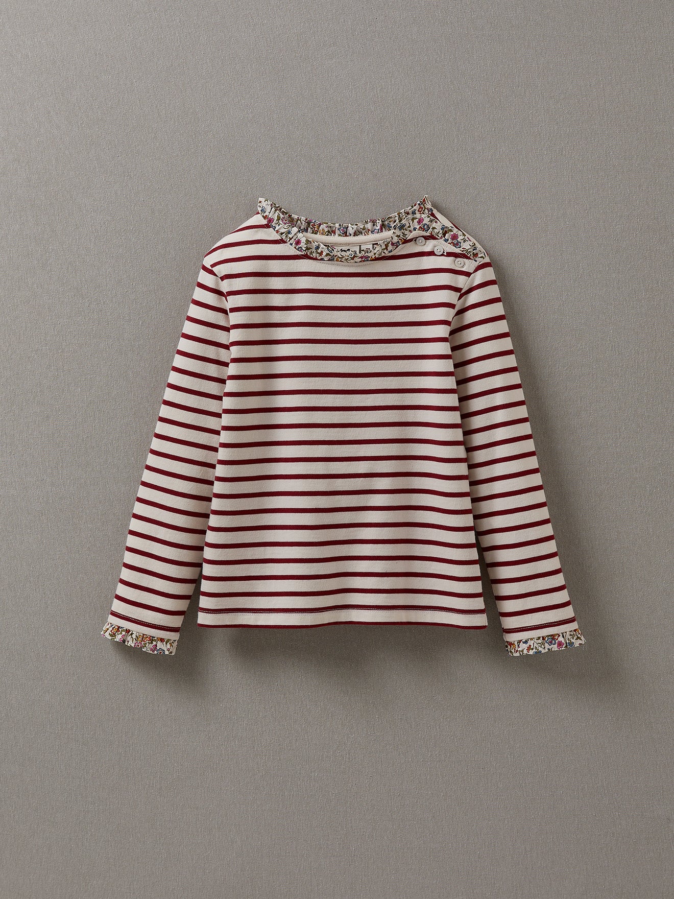 T-shirt marinière Fille tissu Liberty - Coton biologique