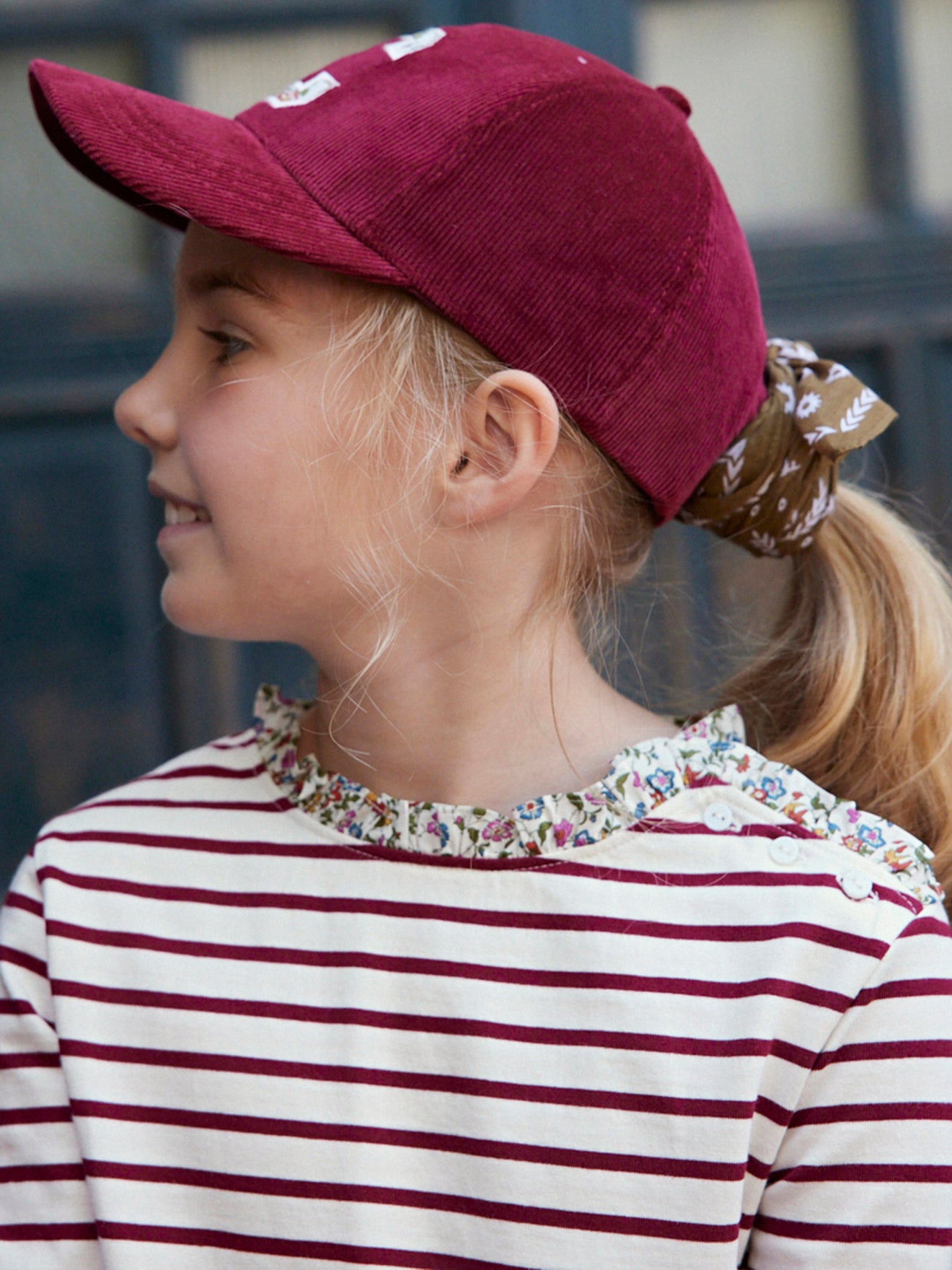 T-shirt marinière Fille tissu Liberty - Coton biologique