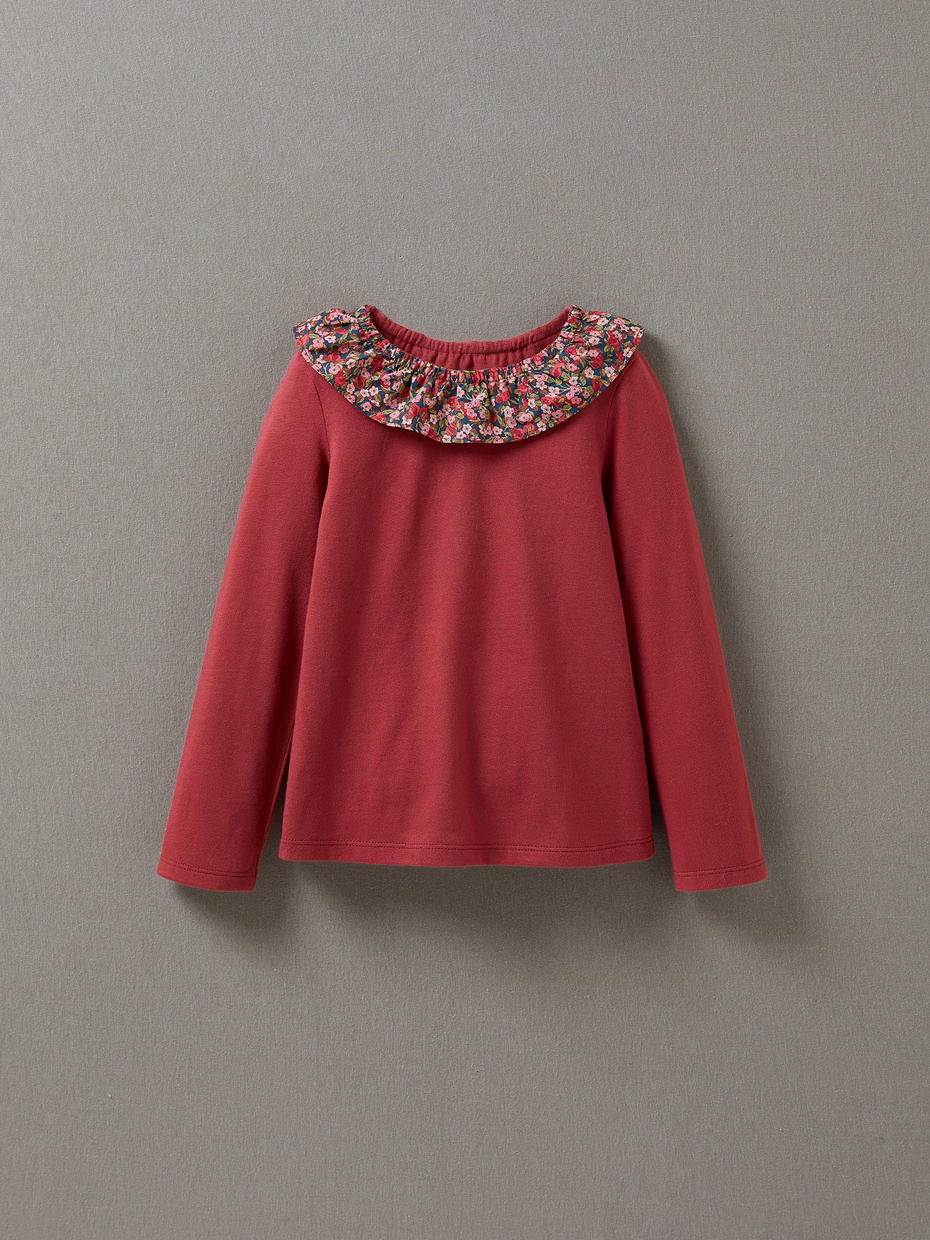 T-shirt Fille col en tissu Liberty - Coton bio