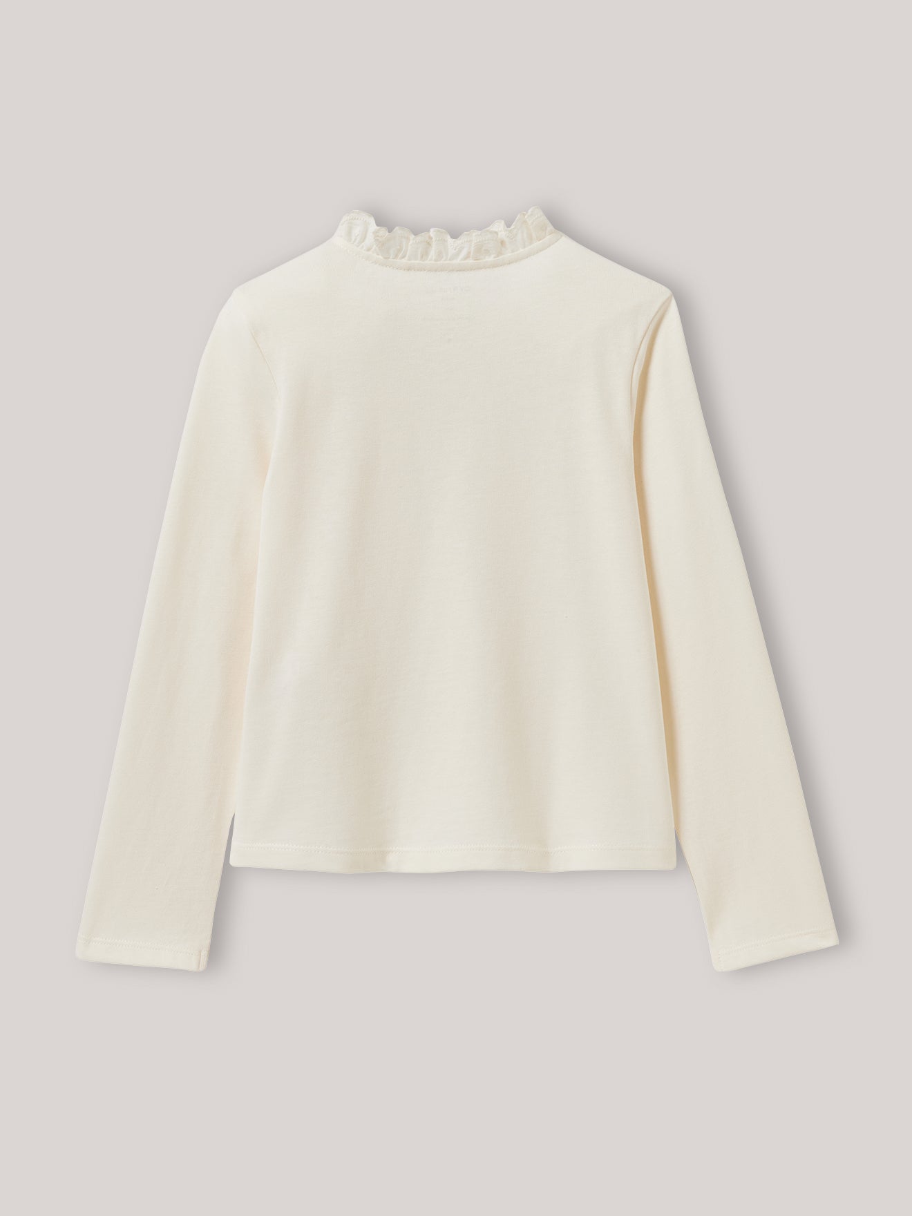 Meisjesshirt met geborduurde opstaande kraag - Biokatoen