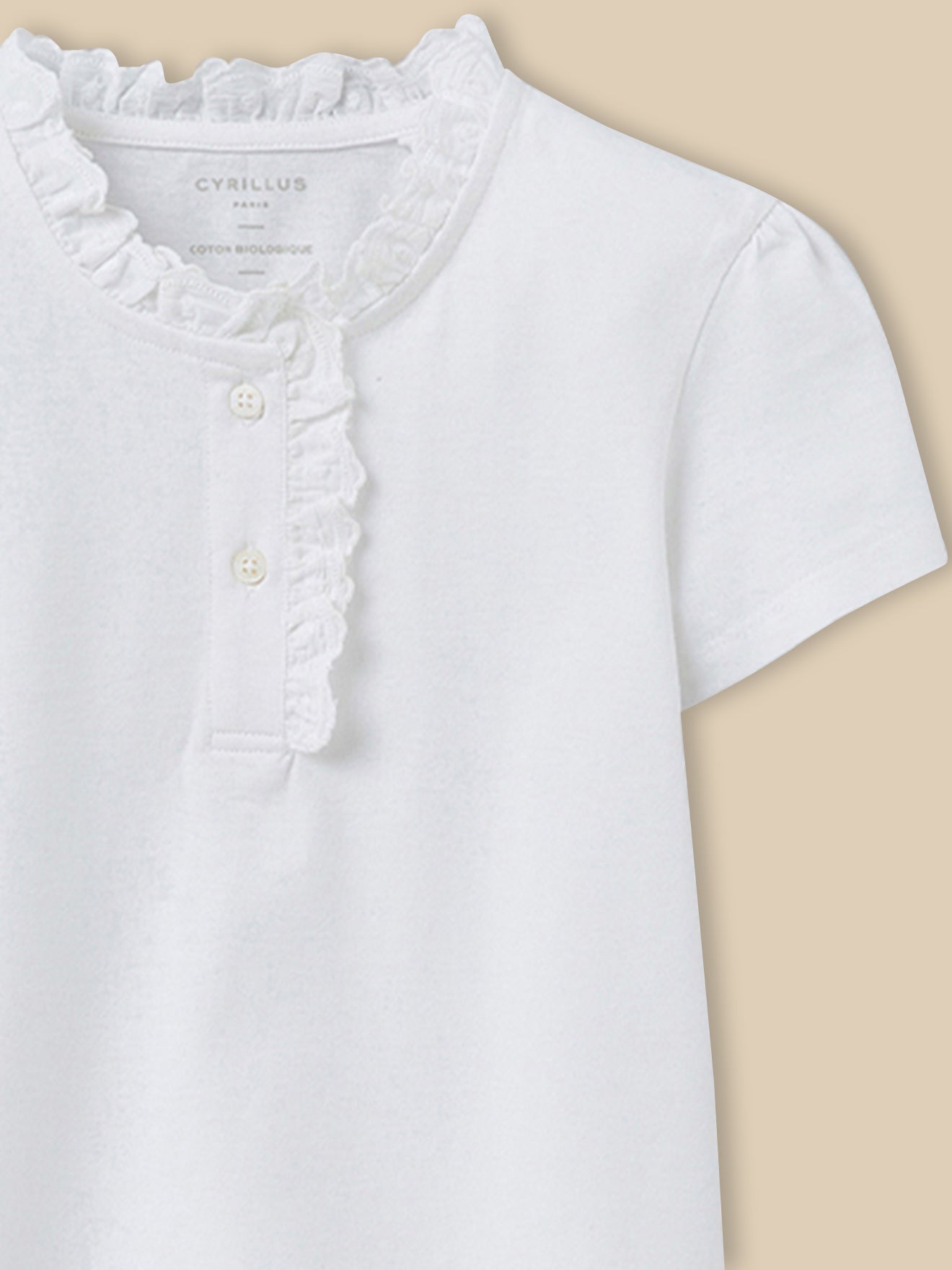 Meisjesshirt met ruchekraag - Biokatoen