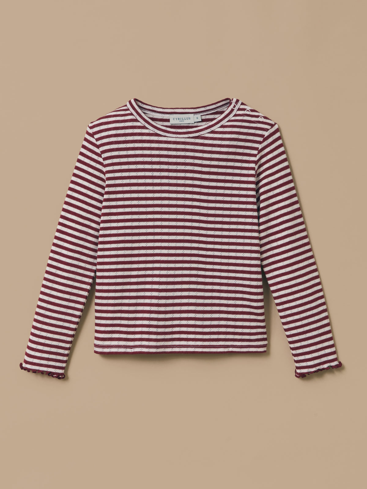 Meisjesshirt in pointelle - Biokatoen