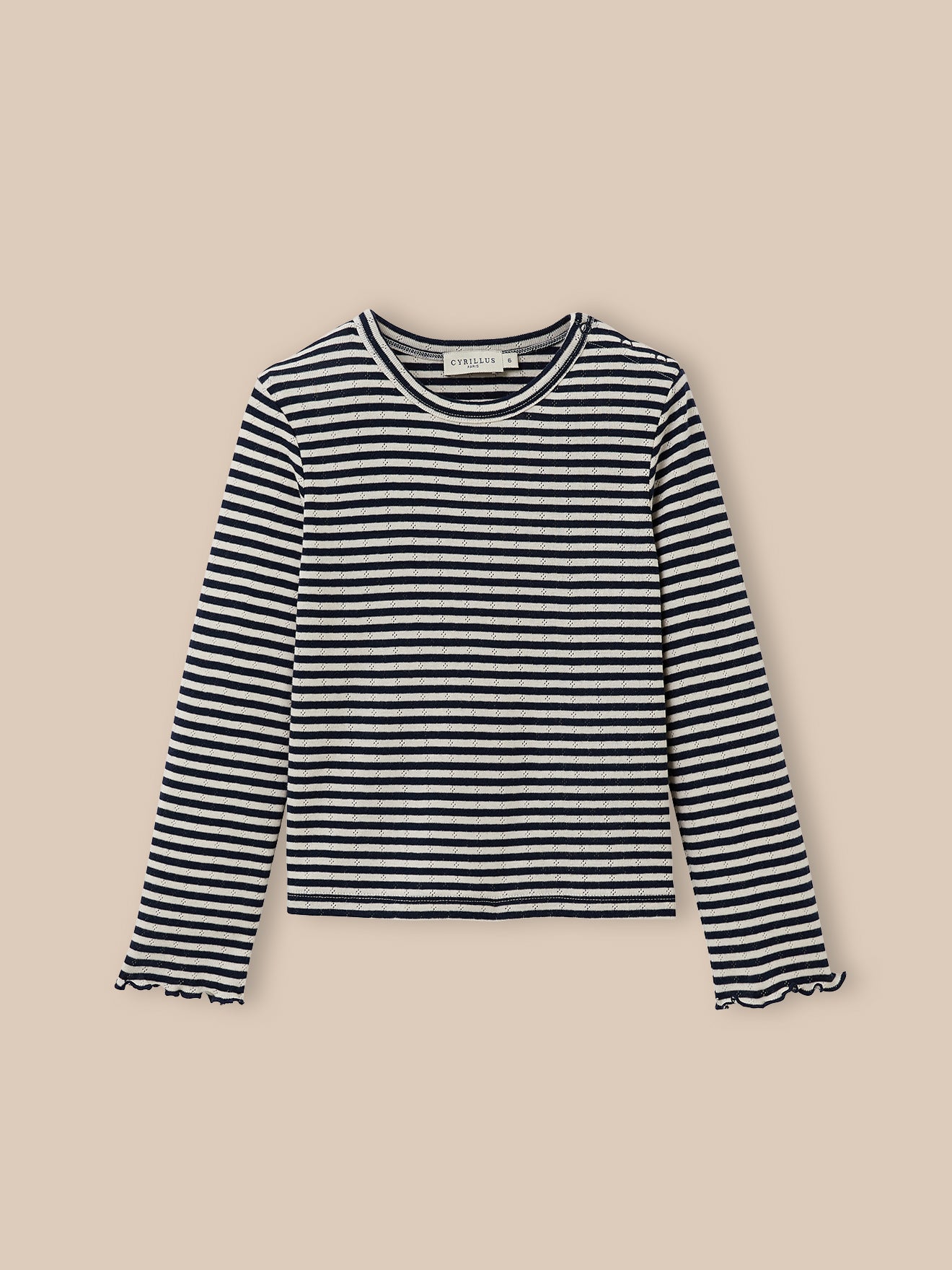 Meisjesshirt in pointelle - Biokatoen