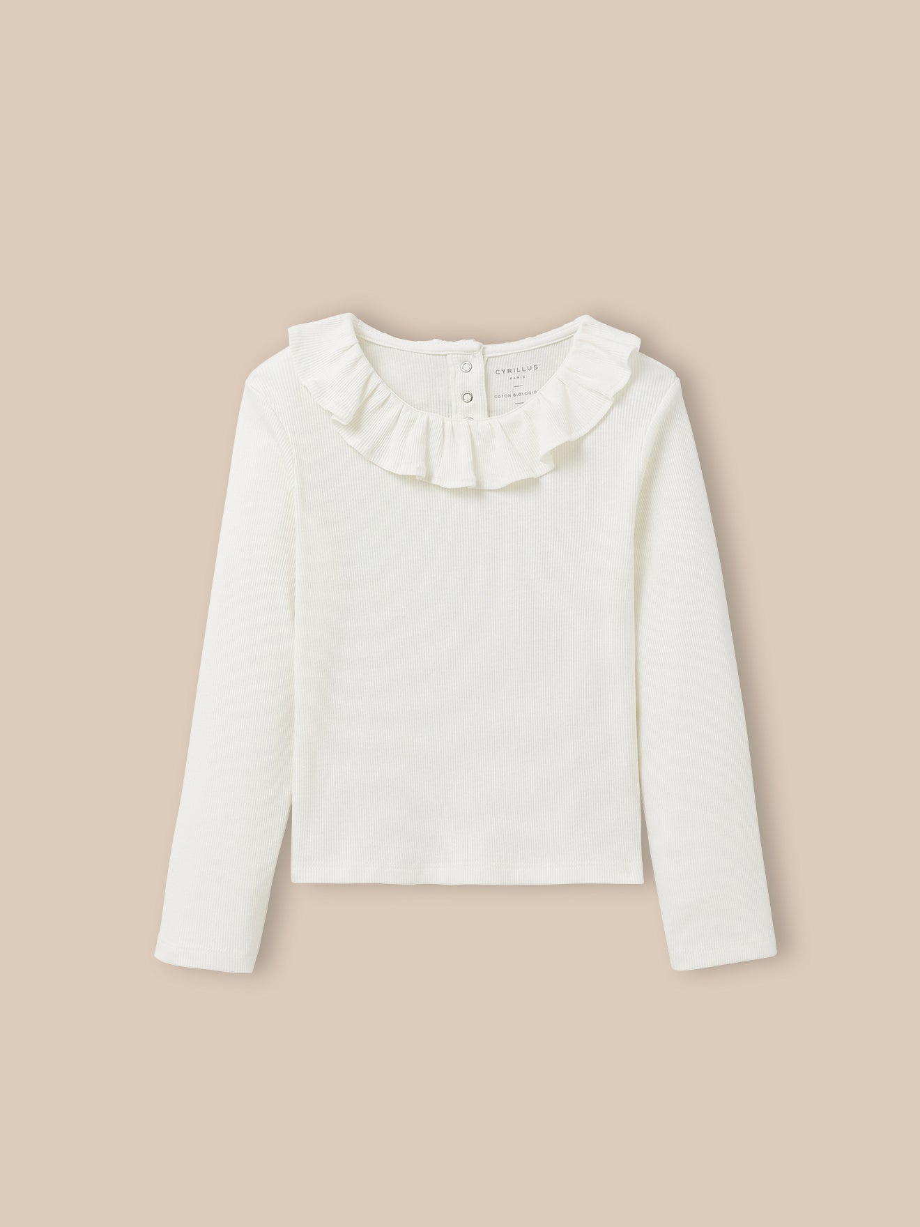 Meisjesshirt met ruchekraag - Biokatoen