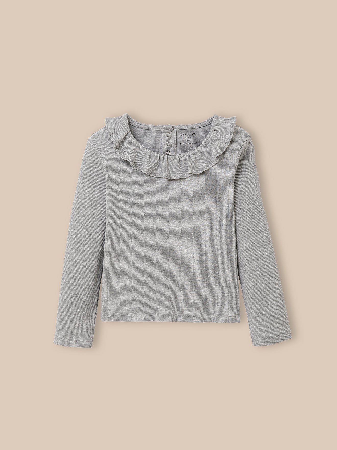 Meisjesshirt met ruchekraag - Biokatoen