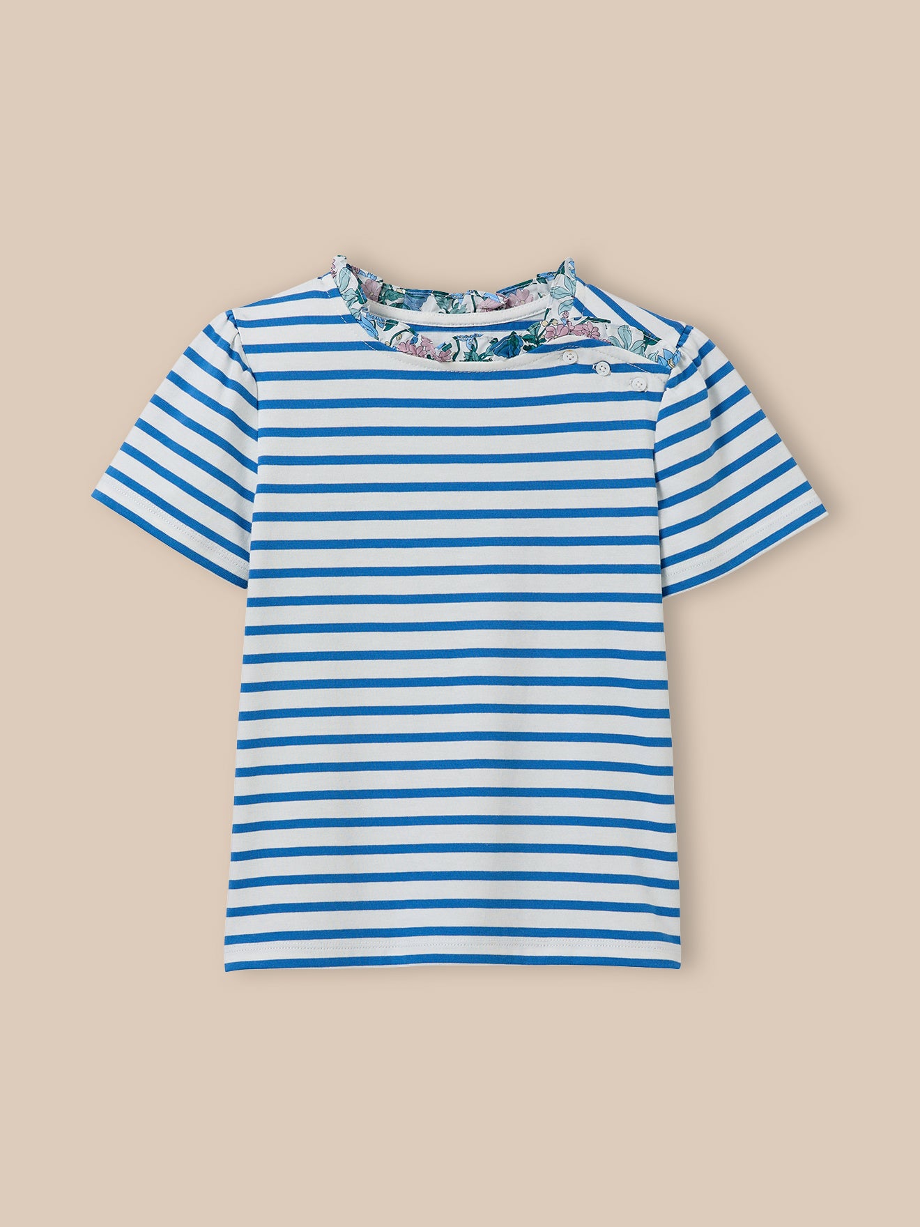 T-shirt marinière Fille tissu Liberty - Coton biologique