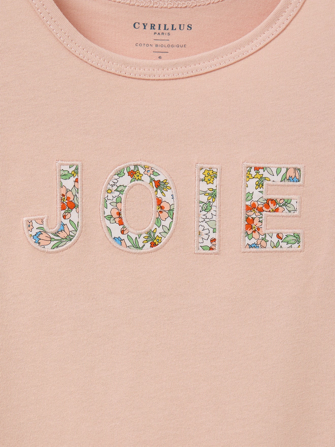 T-shirt Fille message en tissu Liberty - Coton biologique