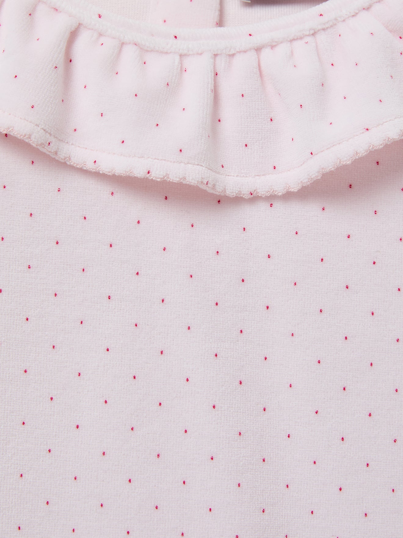 Meisjespyjama in velours met stippenprint