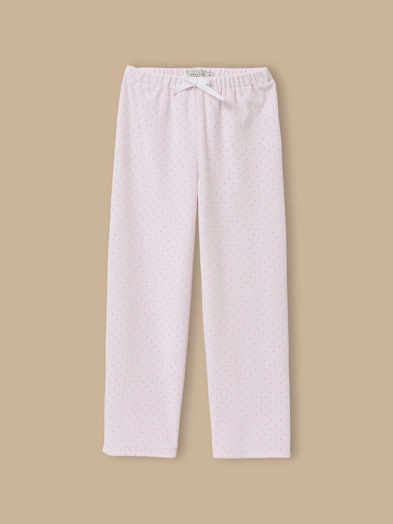 Meisjespyjama in velours met stippenprint