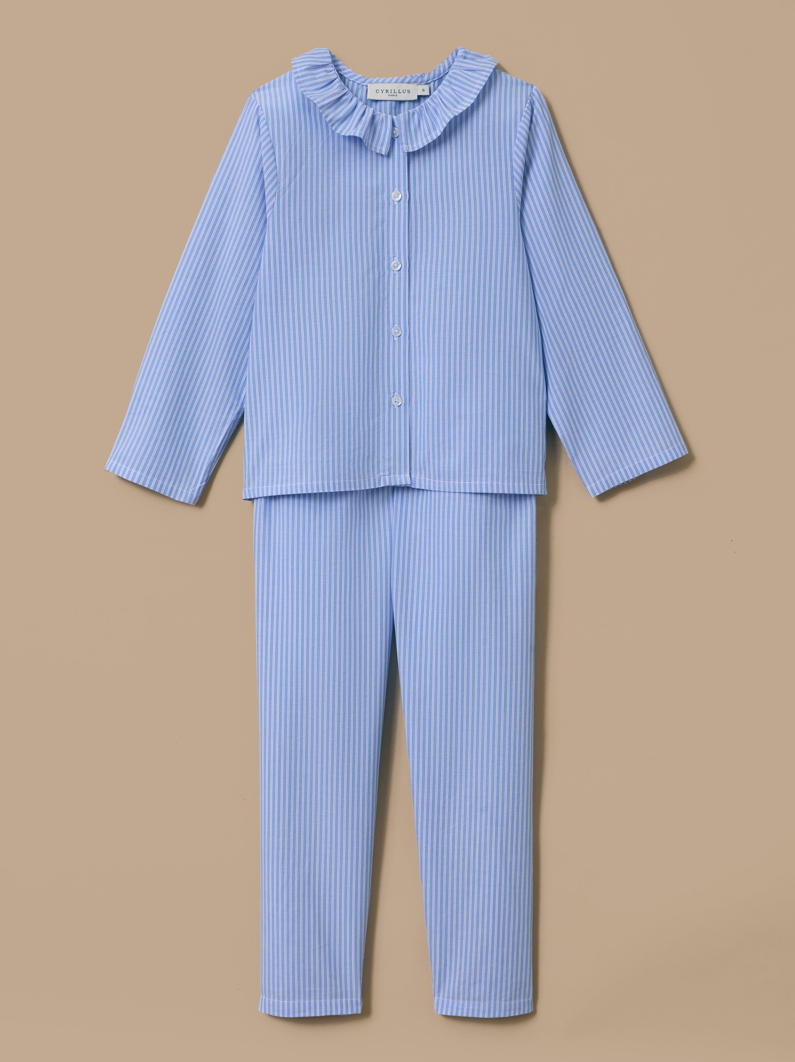 Pyjama en popeline rayé Fille
