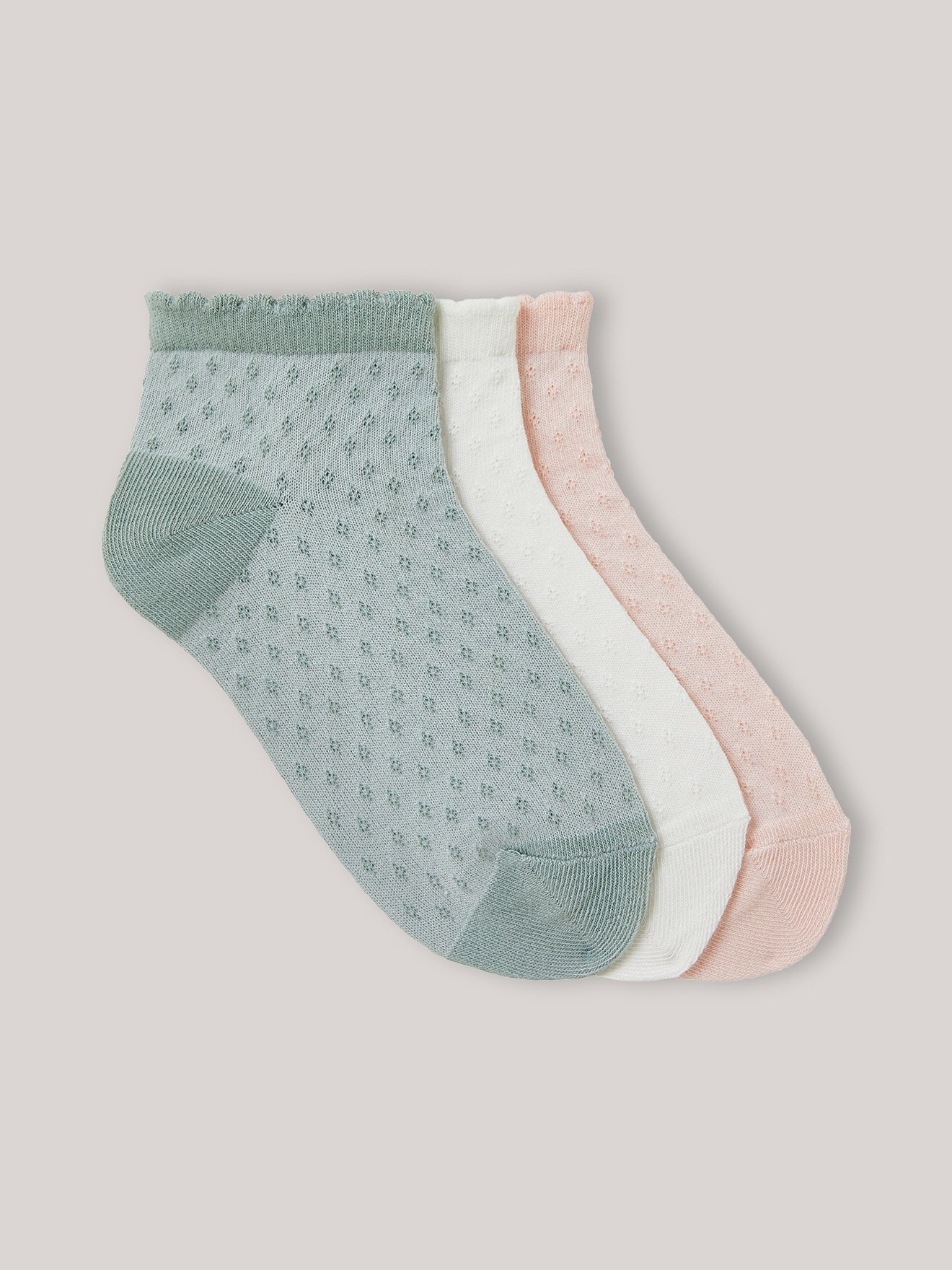 Socquettes Fille pointelles par lot de 3