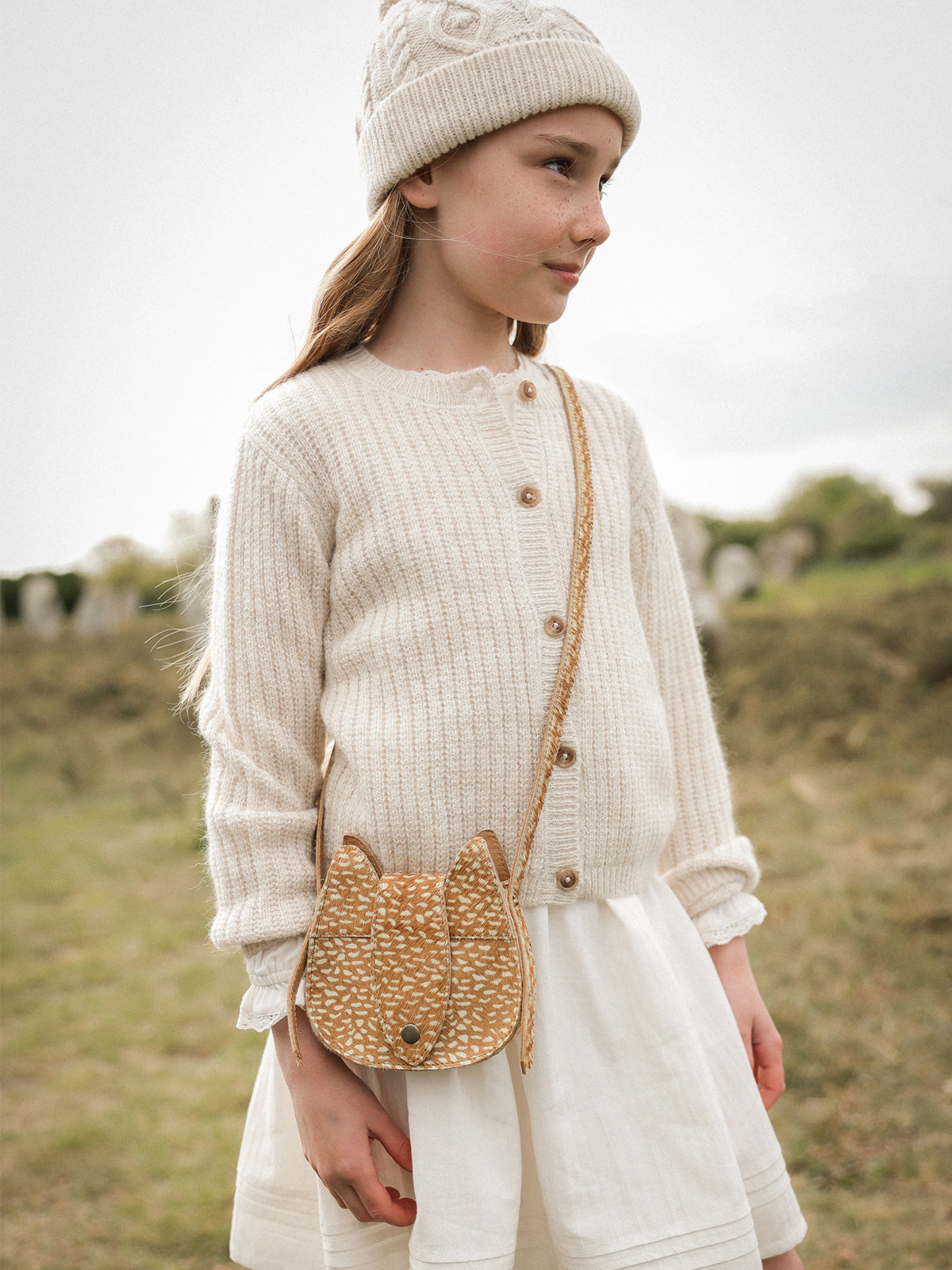 Sac écureuil en cuir Fille