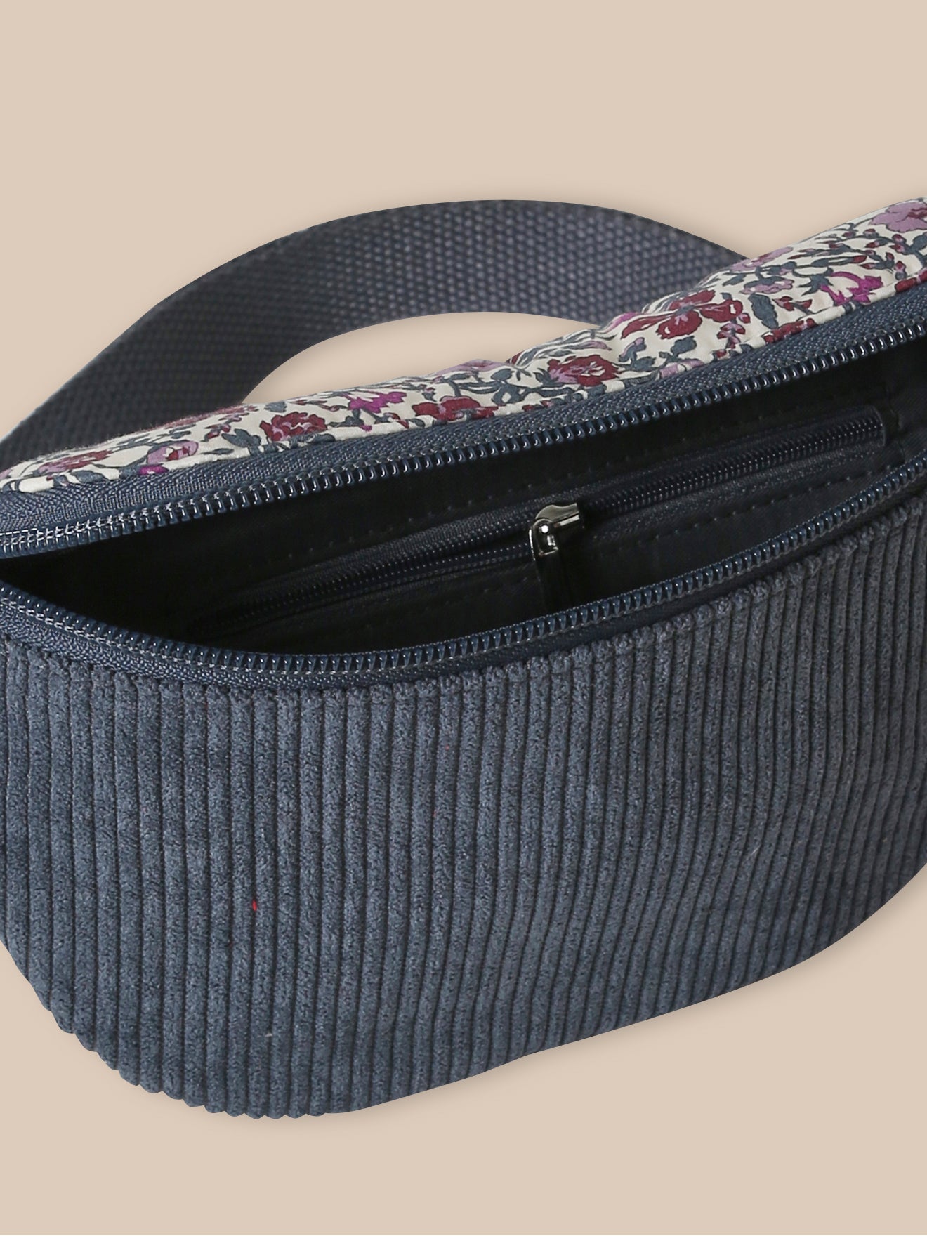 Sac banane en velours et tissu Liberty Fille