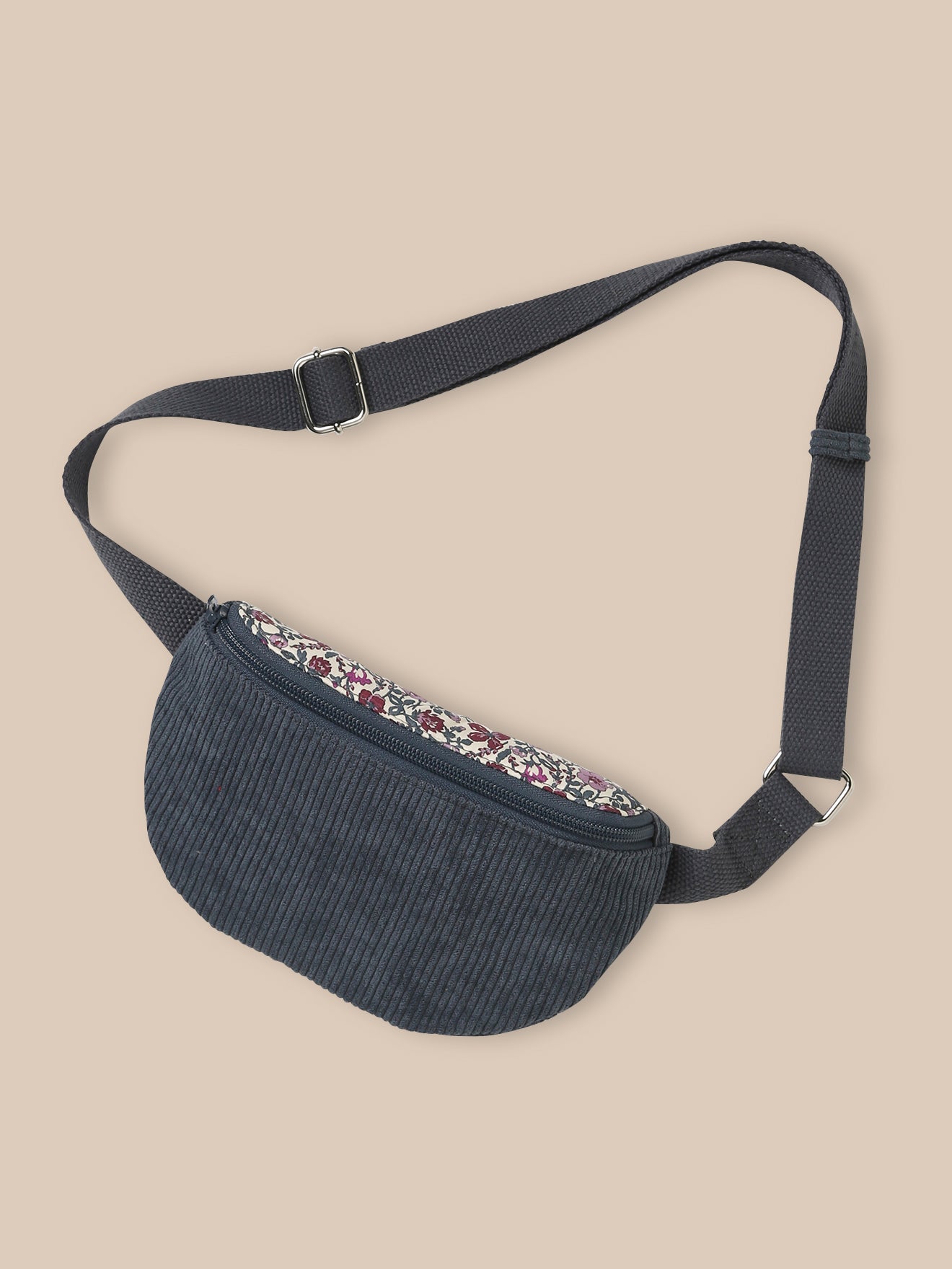 Sac banane en velours et tissu Liberty Fille