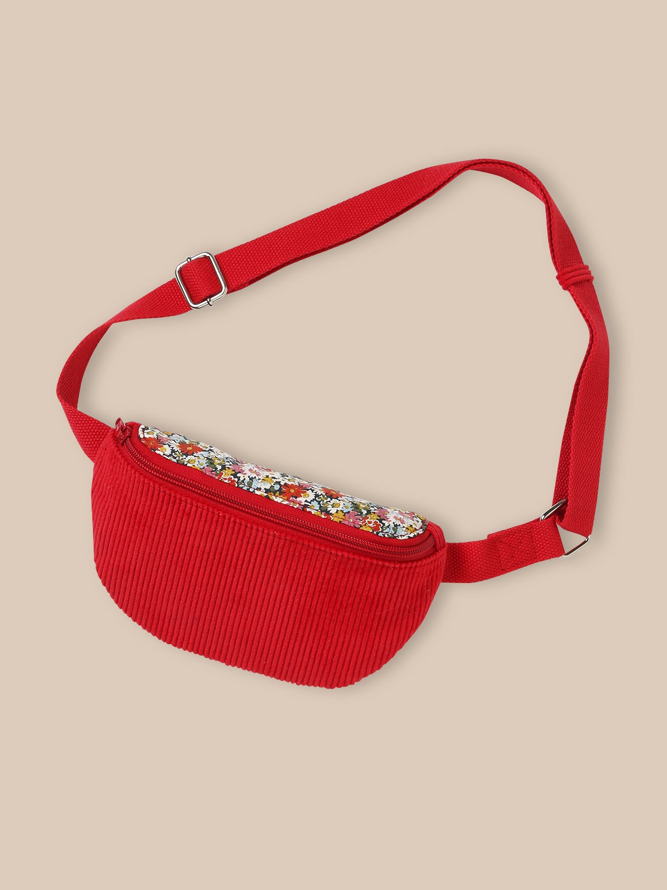 Sac banane en velours et tissu Liberty Fille