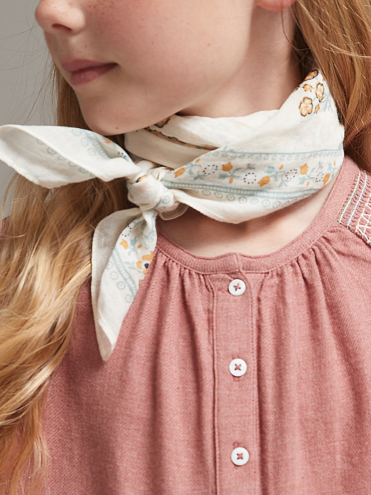 Meisjesbandana met boeketjes - Biokatoen