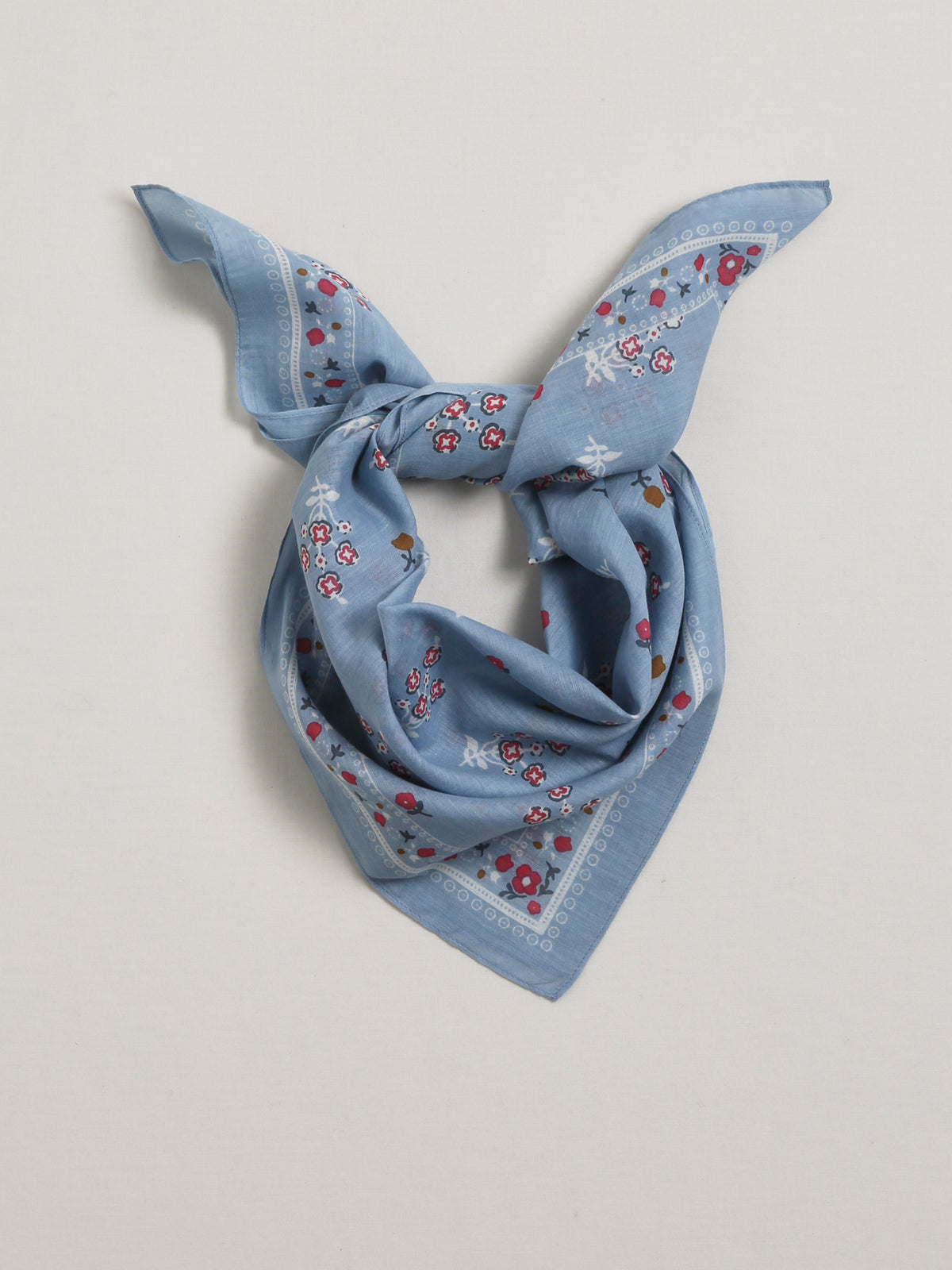Bandana met boeketjesmotief - Biokatoen