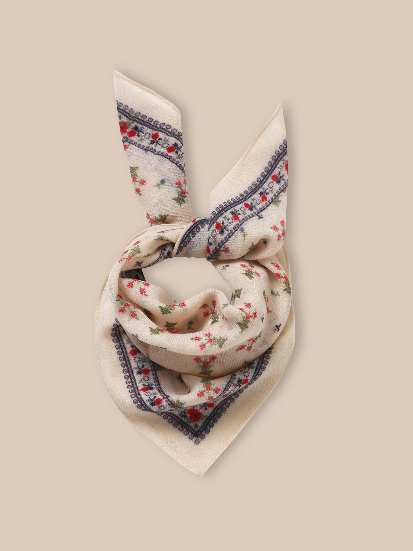 Foulard bourgeons en étamine de laine Fille