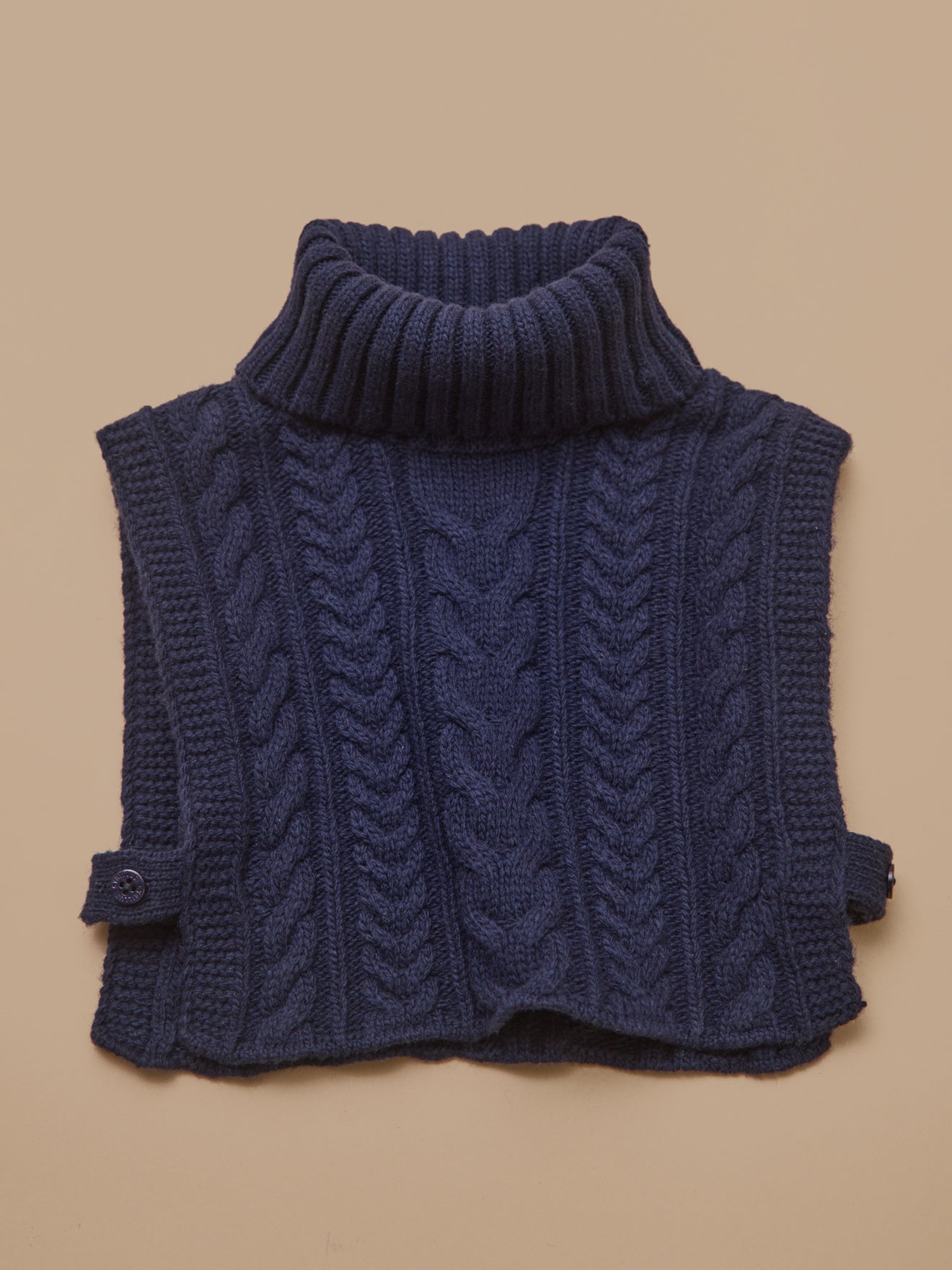 Kindernekwarmer met rolkraag en kabels