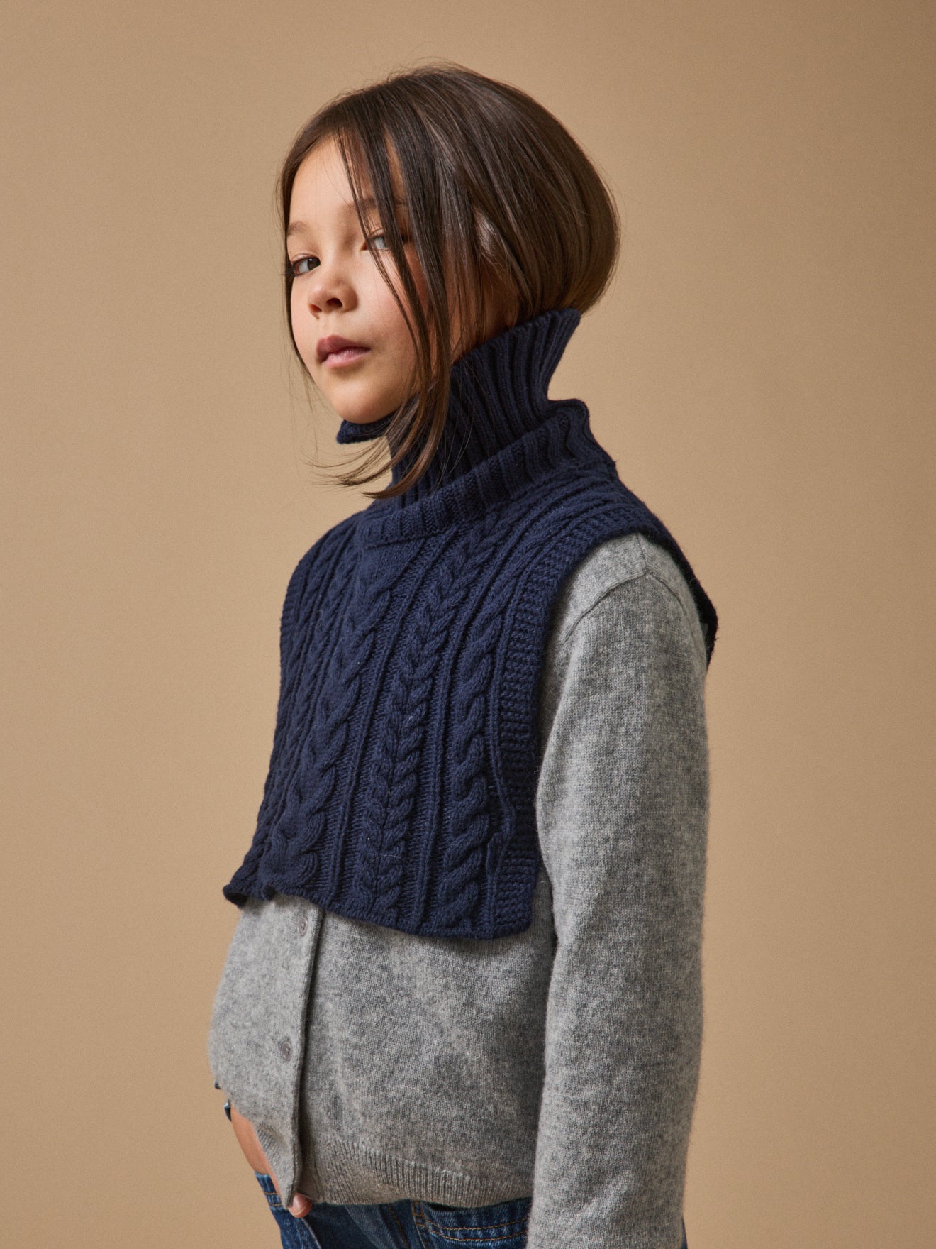 Plastron col roulé torsadé enfant