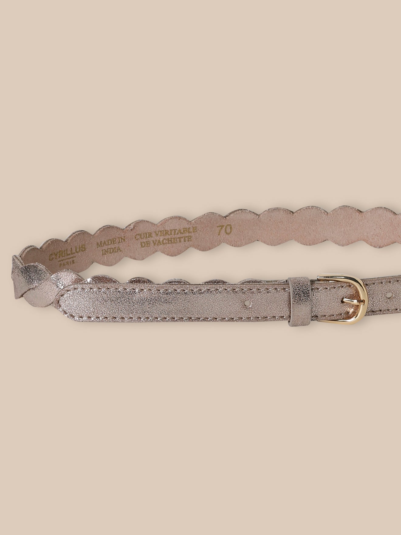 Ceinture en cuir tressé et irisé Fille