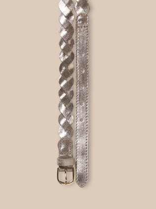 Ceinture en cuir tressé et irisé Fille