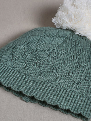 Bonnet maille ajourée Fille laine