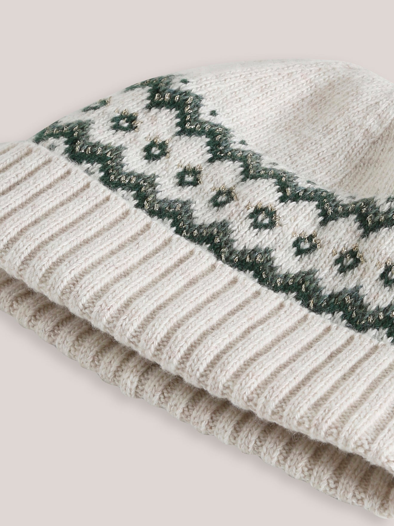 Meisjesmuts in wol met jacquard