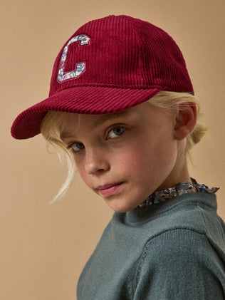 Casquette en velours et tissu Liberty Fille