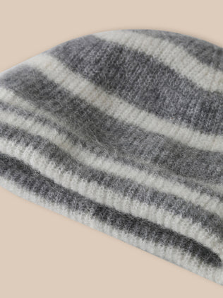 Bonnet rayé laine et mohair fille