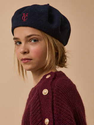 Béret en pure laine mérinos Fille