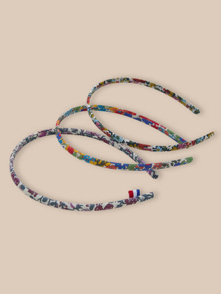 Set van 3 fijne meisjesdiademen in Liberty-stof