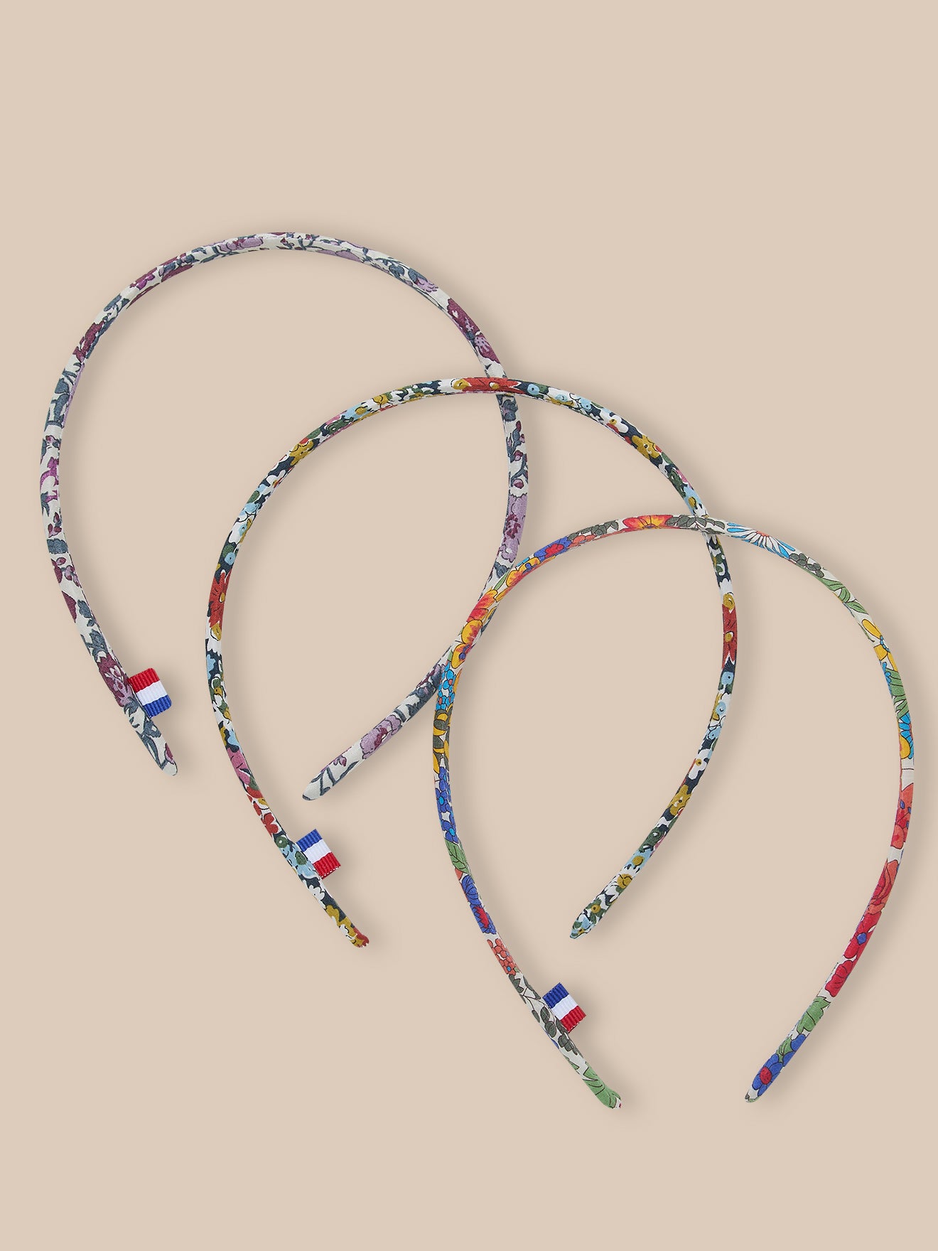 Lot de 3 fins serre-têtes Fille en tissu Liberty