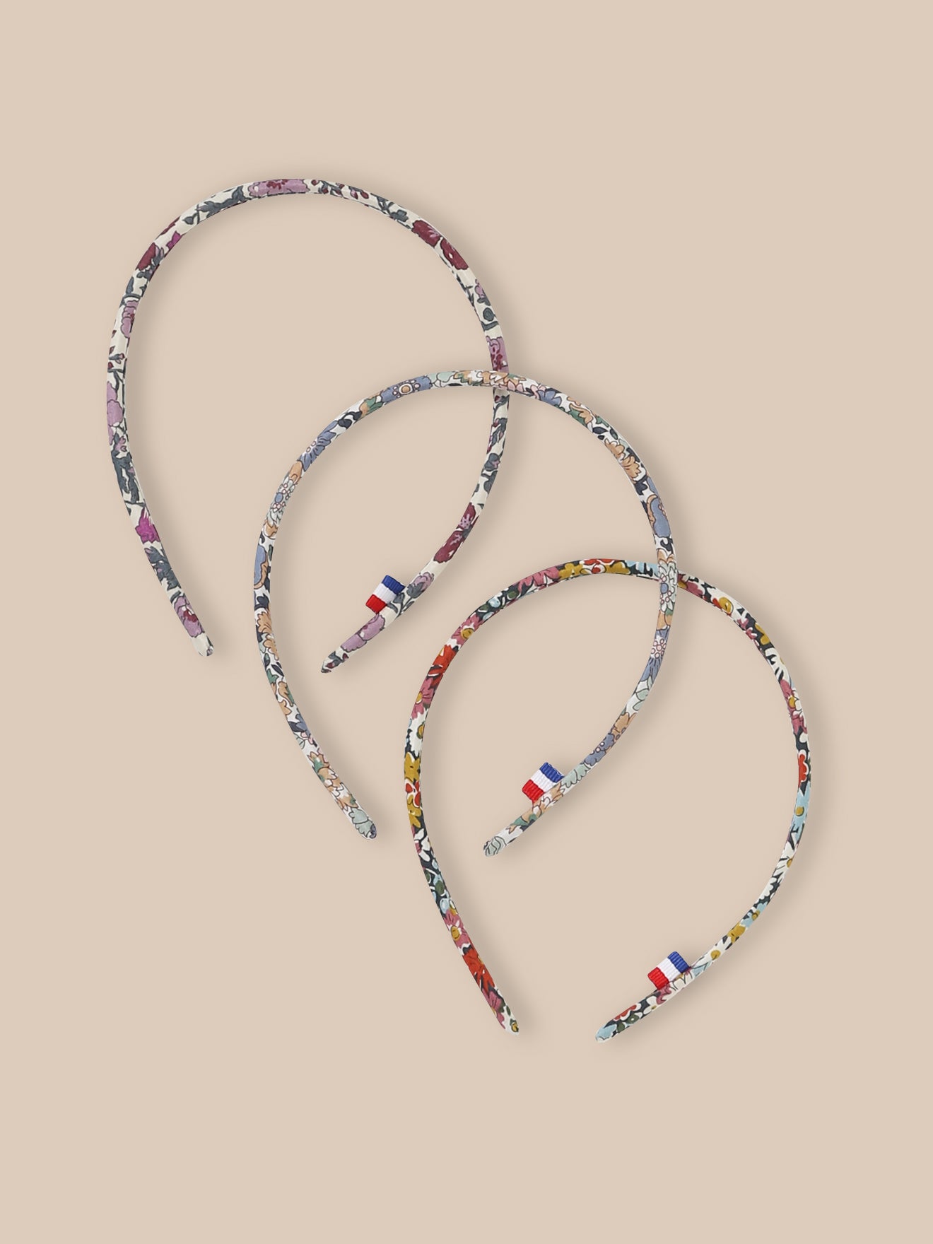 Lot de 3 fins serre-têtes Fille en tissu Liberty
