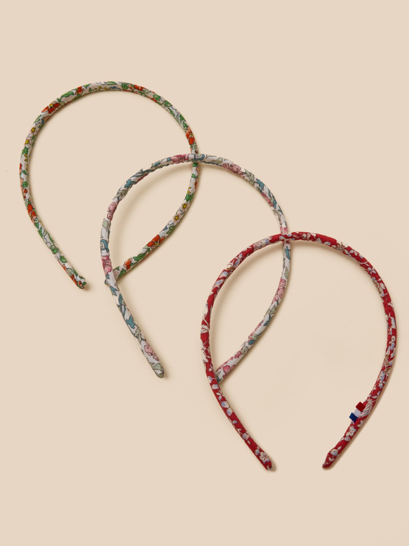 Lot de 3 fins serre-têtes Fille en tissu Liberty