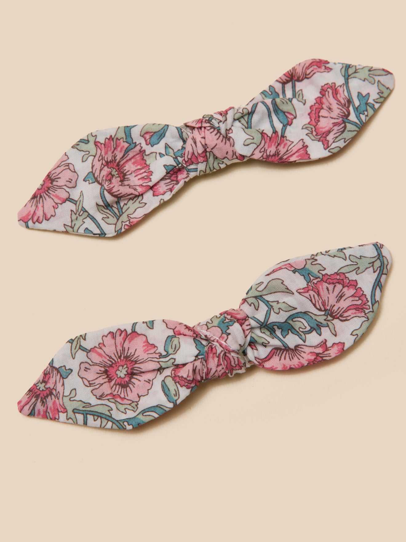 Lot de 2 pinces Fille noeud en tissu Liberty