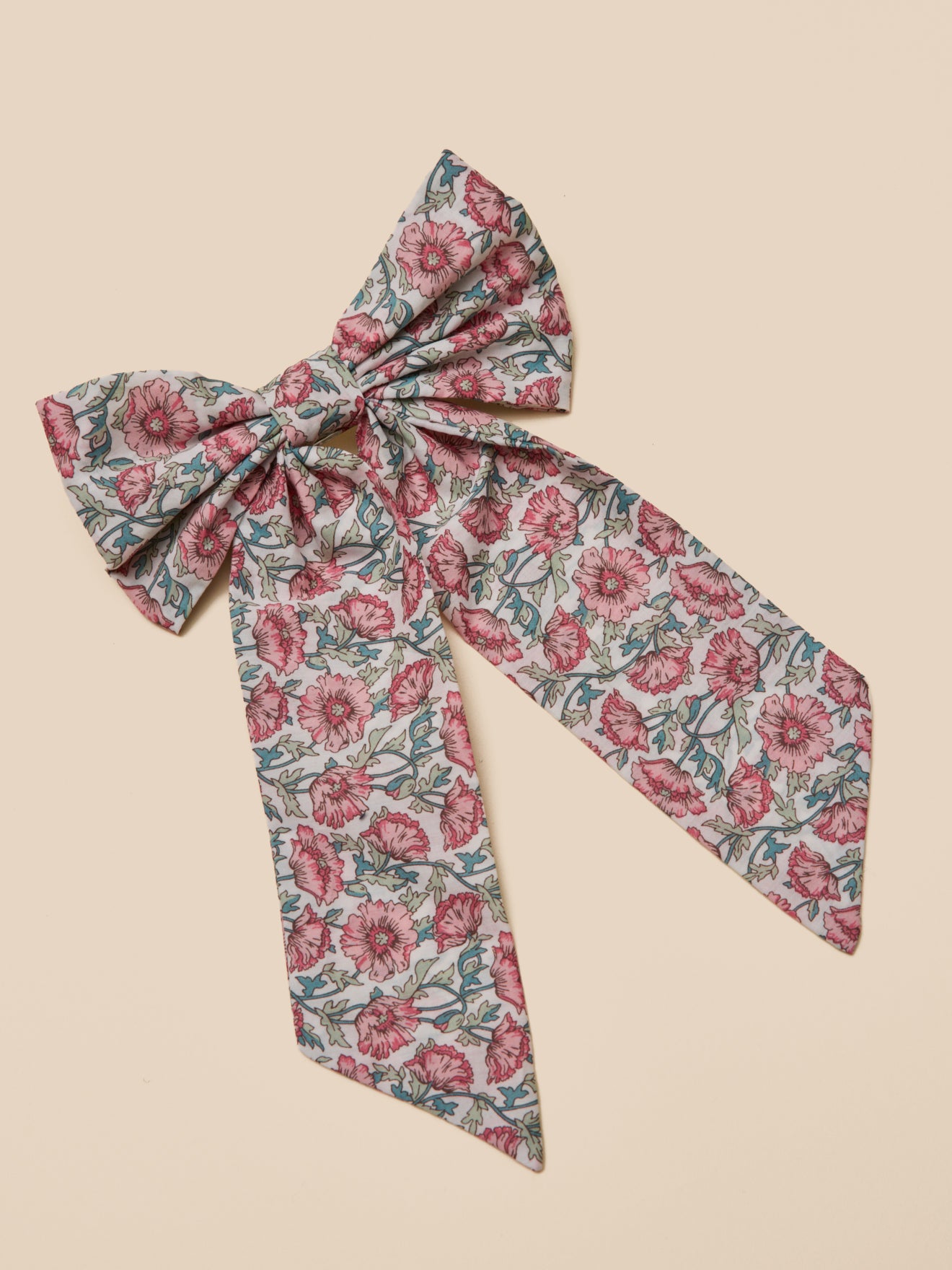 Barrette Fille grand noeud en tissu Liberty