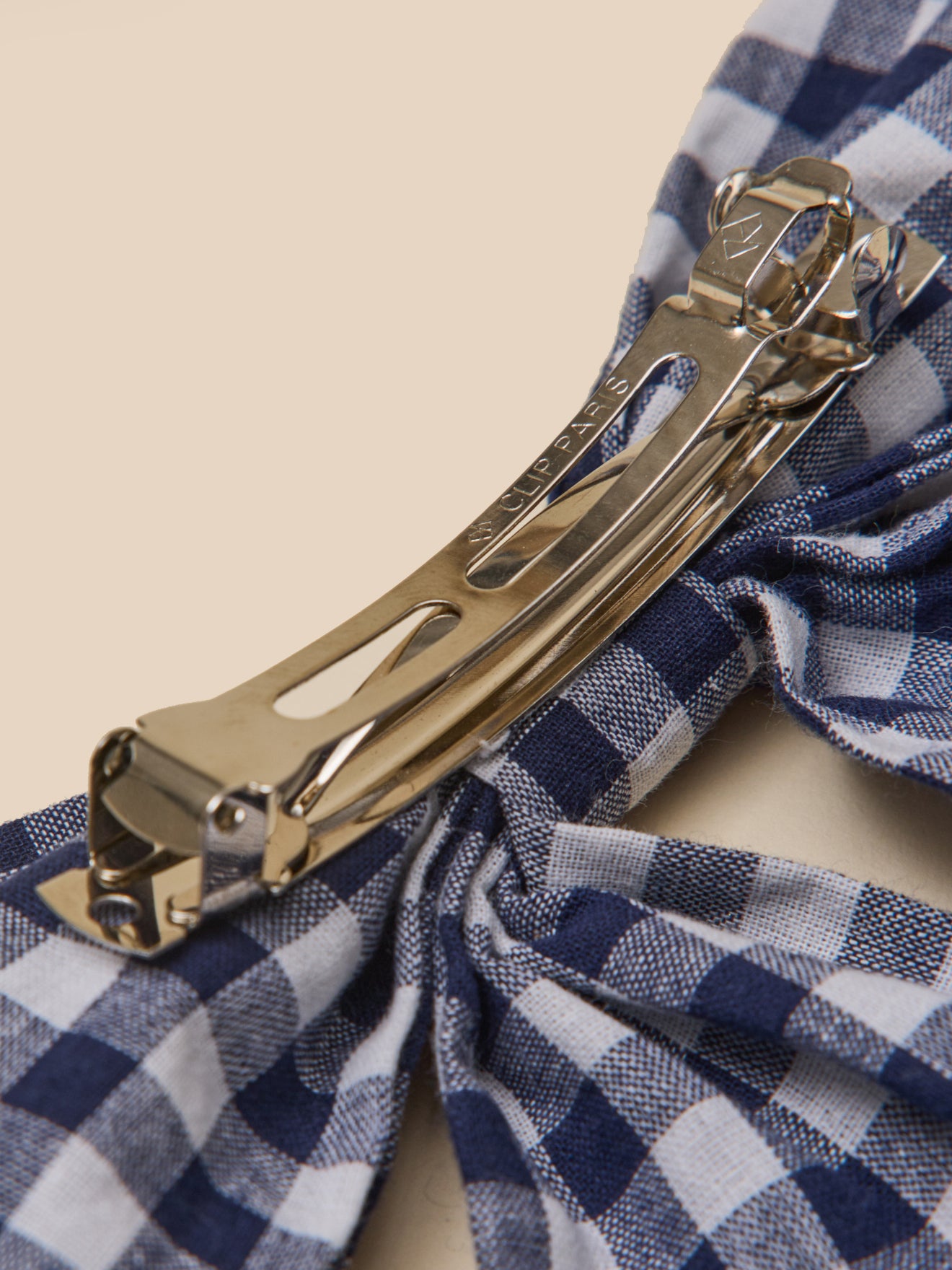 Meisjeshaarspeld met grote strik in vichy